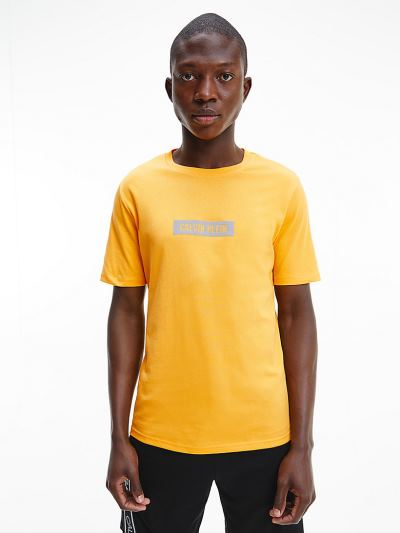 Calvin Klein Ruhák HU556342 | Calvin Klein Logo Gym Férfi Póló Sárga